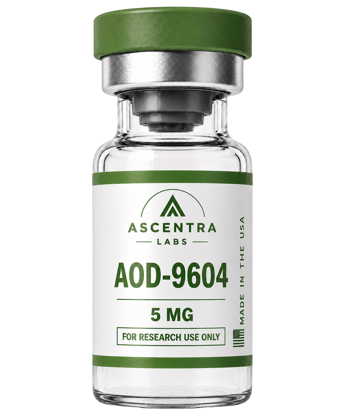 AOD-9604 vial, AOD-9604. (RUO) Research Use Only.