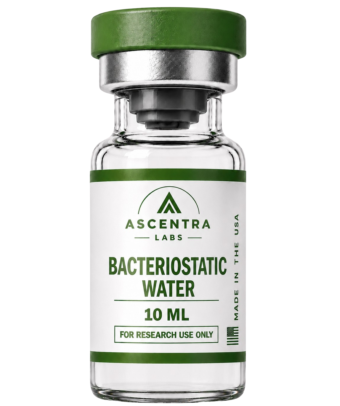 BAC-WATER vial, Bacteriostatic Water. (RUO) Research Use Only.